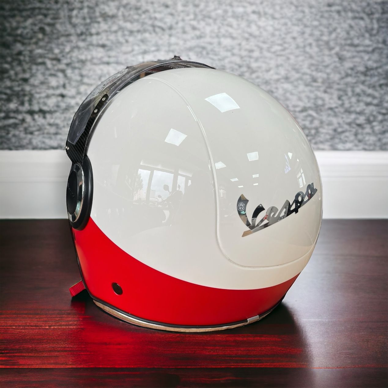 VESPA KIRMIZI BEYAZ VJ ORJİNAL KASK