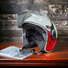 VESPA KIRMIZI BEYAZ VJ ORJİNAL KASK