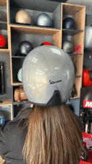 VESPA KASK VERSİLİA PARLAK GRİ YENİ MODEL