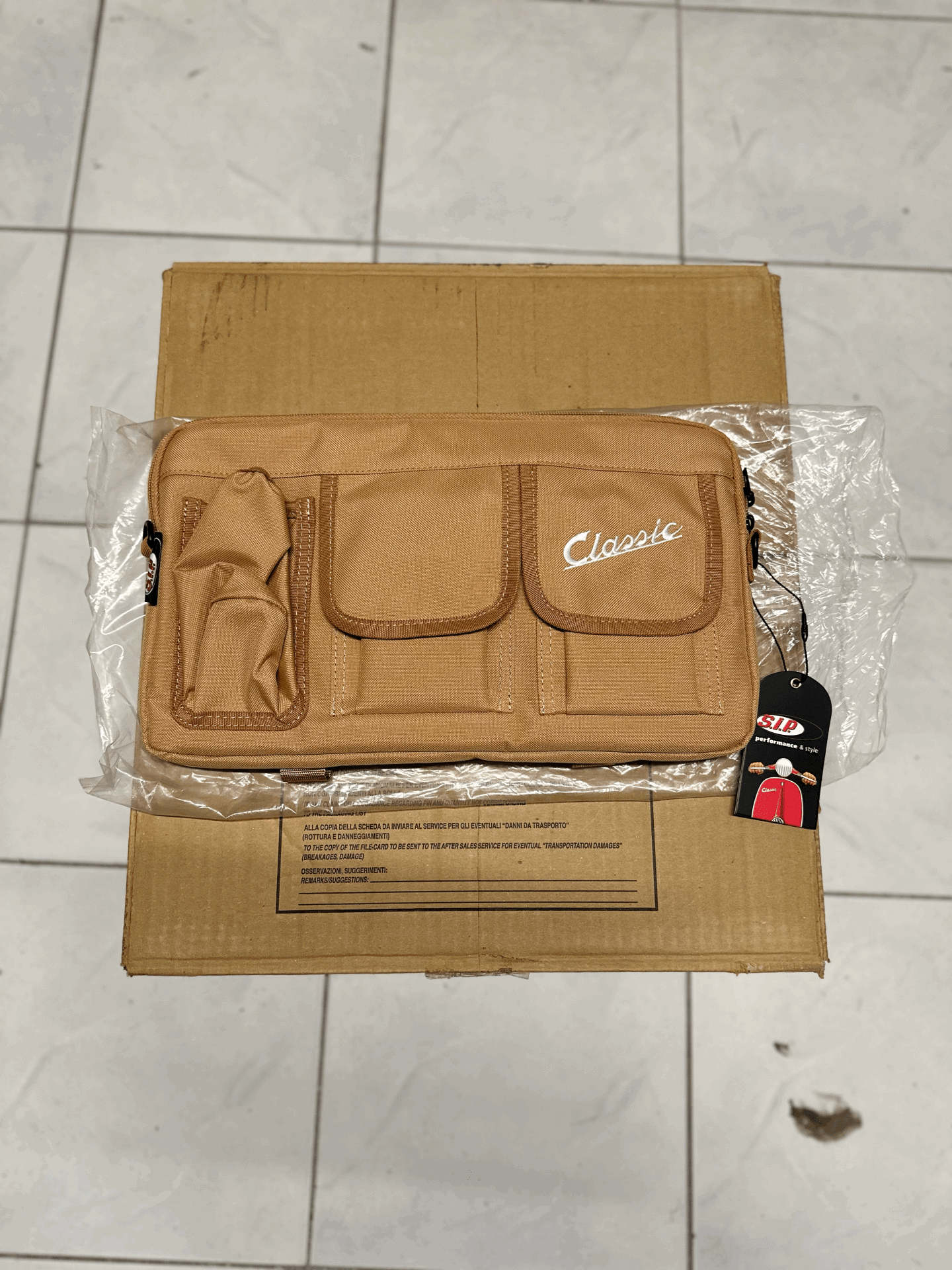 VESPA TORPİDO ÇANTASI SİP MARKA BEJ